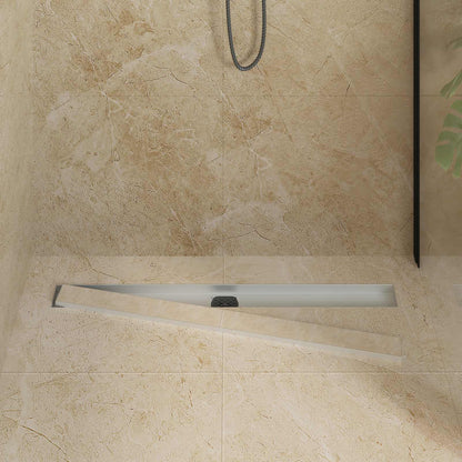 Scarico doccia 2-in-1 con sifone a 360° Argento 90 cm | homemem39