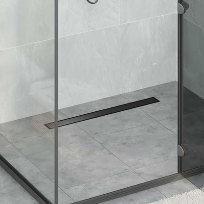 Scarico doccia 2-in-1 con sifone a 360° Nero 70 cm | homemem39