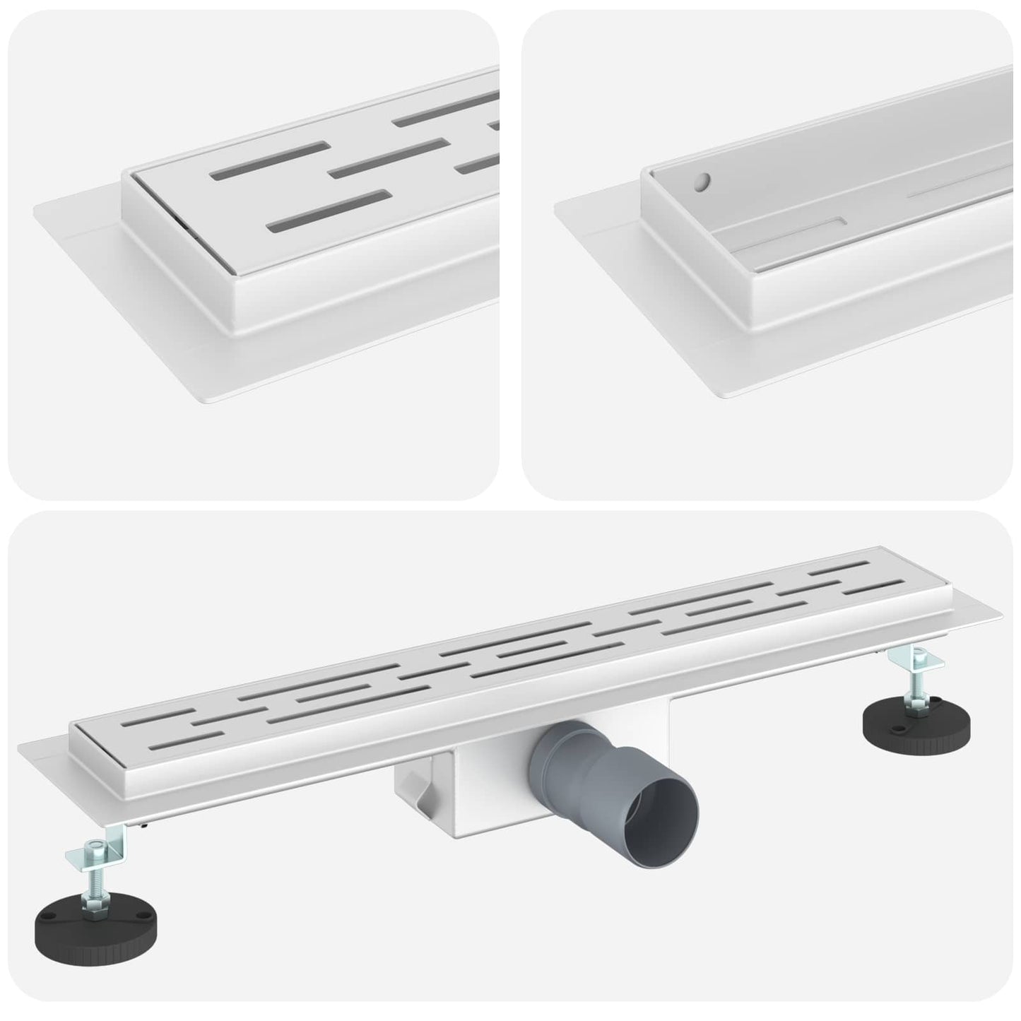 Drenaggio doccia con design a striscia Argento 50 cm | homemem39