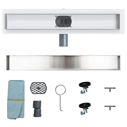 Scarico doccia 2-in-1 con sifone a 360° Argento | homemem39