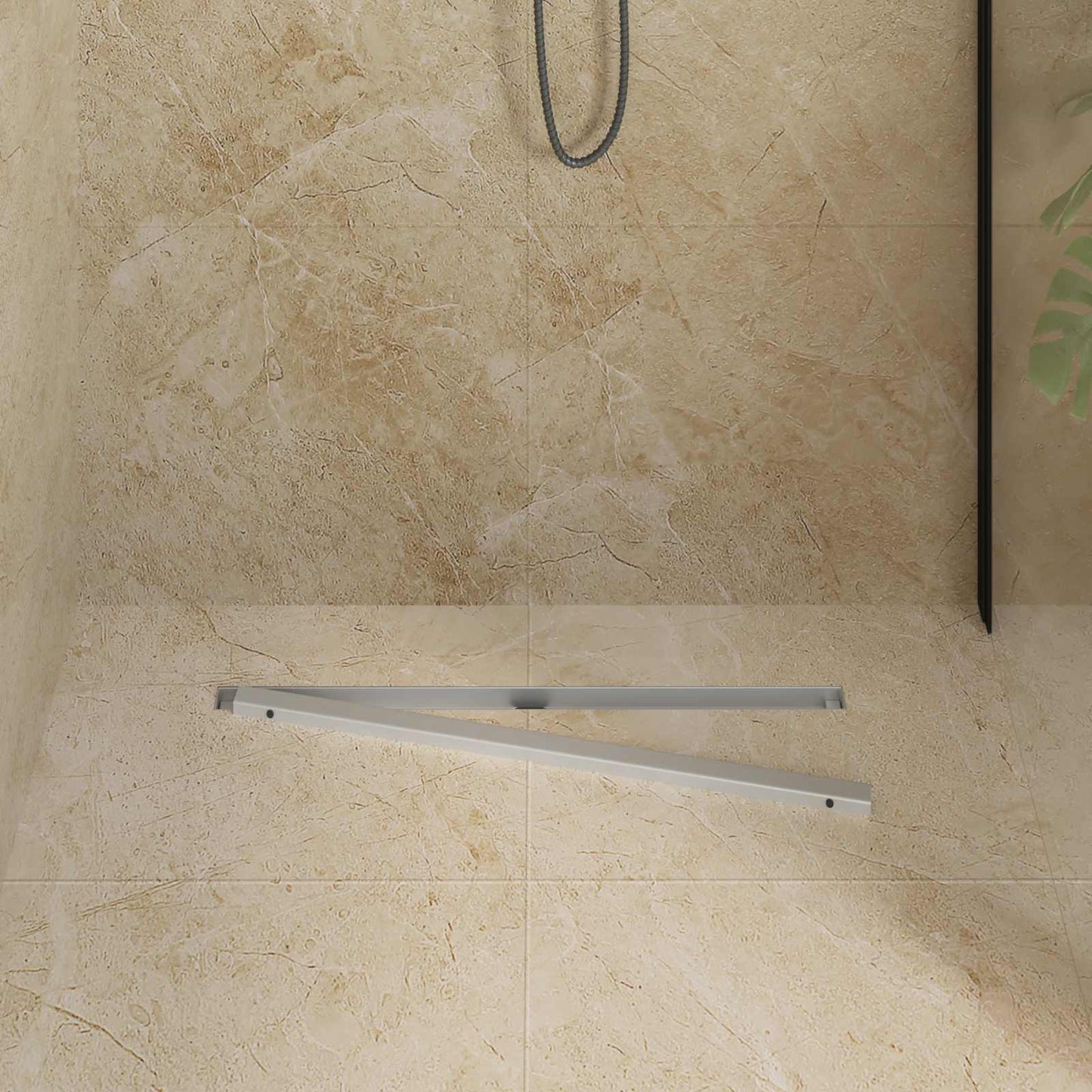 Scolascale per doccia a 360° con modello slim Argento 70 cm