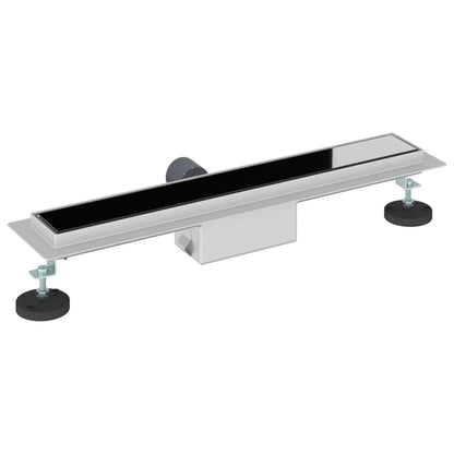 Drenaggio doccia con copertura in vetro Nero 60 cm