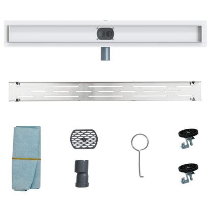 Scarico doccia con copertura in vetro e sifone a 360° 80 cm | homemem39