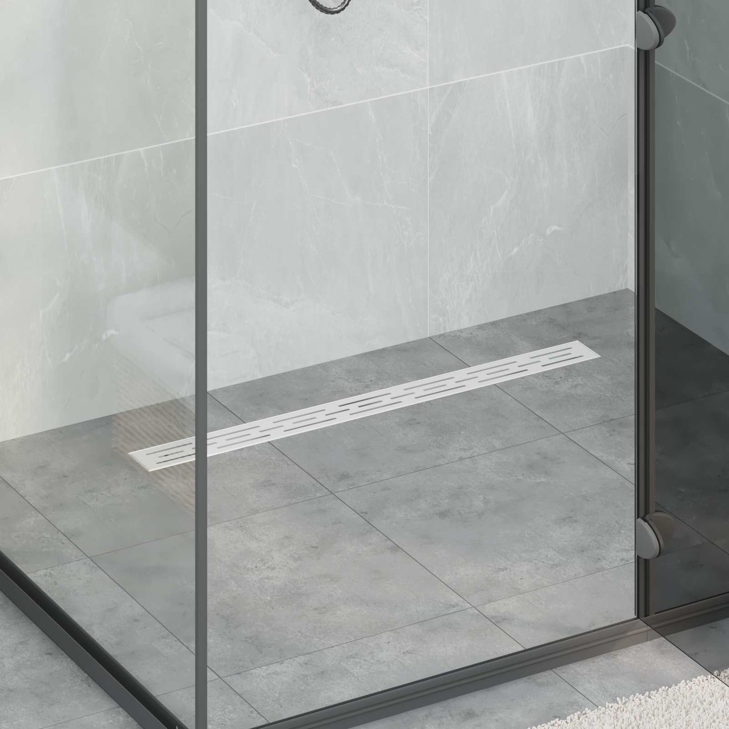 Scarico doccia con copertura in vetro e sifone a 360° 80 cm