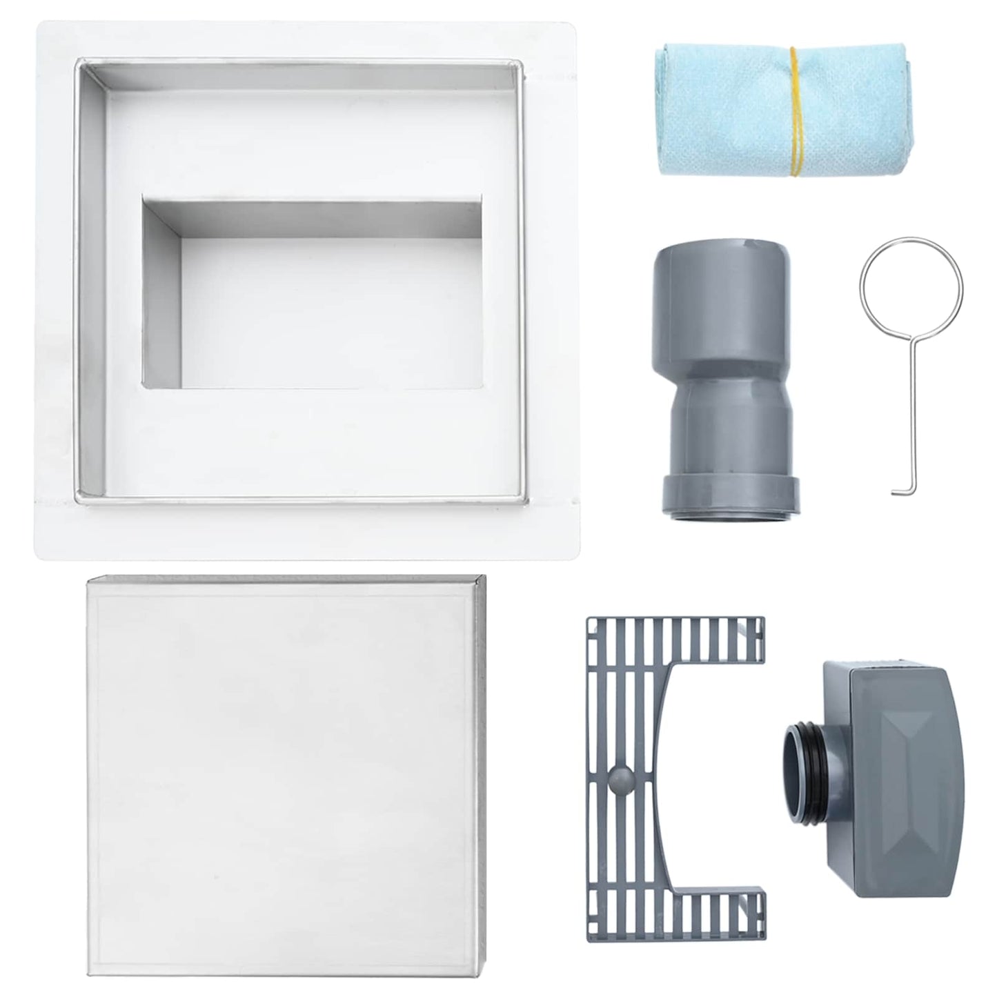 Drenaggio doccia 2 in 1 Argento 20 x 20 cm Acciaio Inox 304 | homemem39