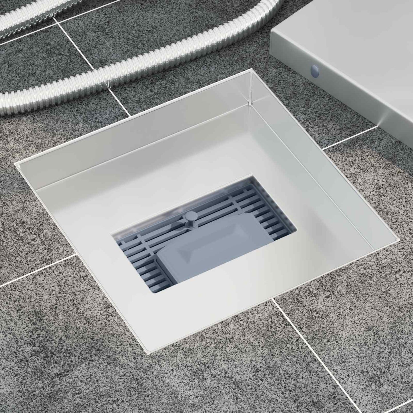 Drenaggio doccia 2 in 1 Argento 20 x 20 cm Acciaio Inox 304 | homemem39