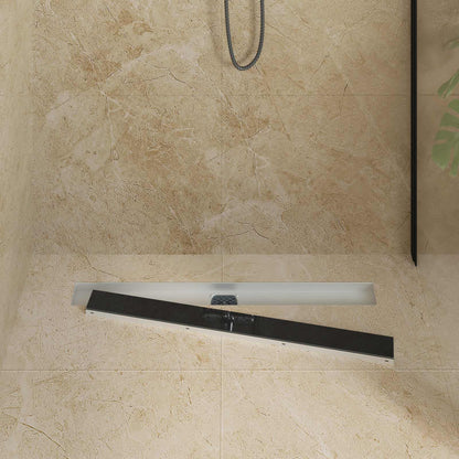 Scarico doccia con copertura in vetro e sifone a 360° 80 cm | homemem39
