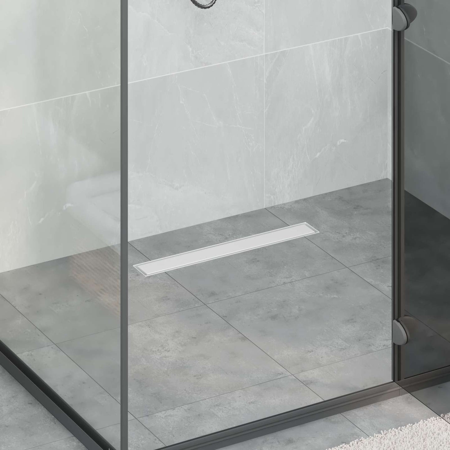 Drenaggio doccia 2 in 1 Argento 50 cm Acciaio Inox 304