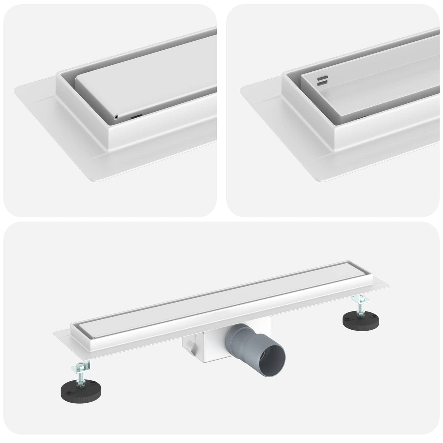 Drenaggio doccia 2 in 1 Argento 50 cm Acciaio Inox 304