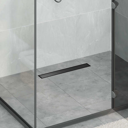 Drenaggio doccia 2 in 1 Nero 50 cm Acciaio Inox 304 | homemem39