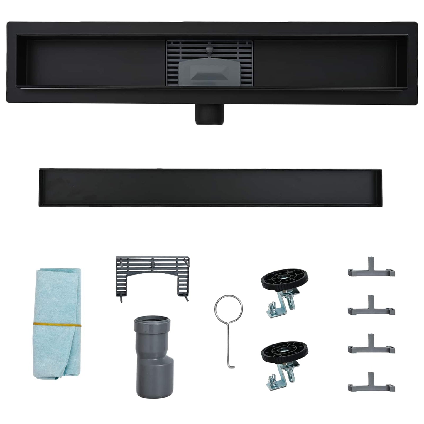Drenaggio doccia 2 in 1 Nero 90 cm Acciaio Inox 304 | homemem39