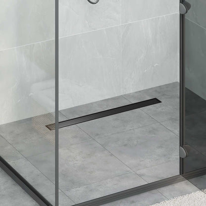 Drenaggio doccia 2 in 1 Nero 80 cm Acciaio Inox 304 | homemem39