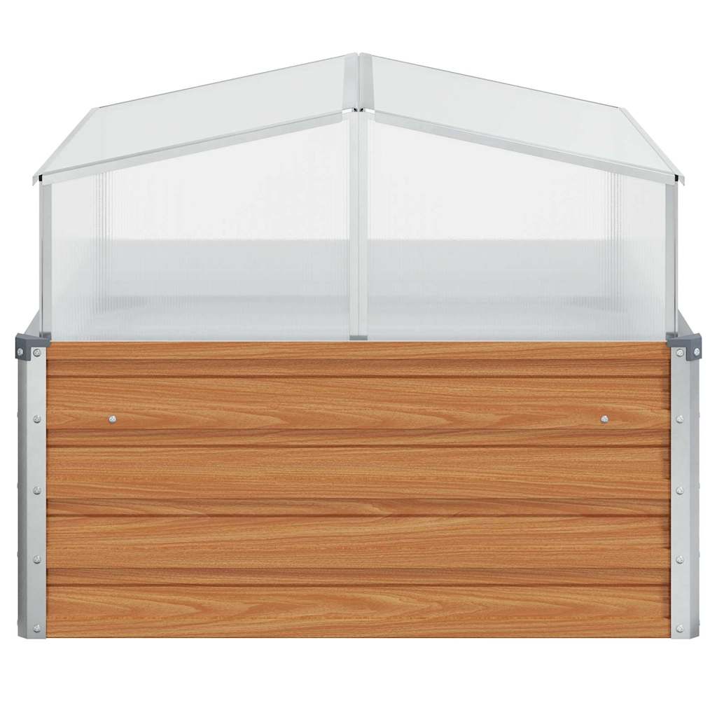 Vaso da giardino con serra Marrone Chiaro 100 x 100 x 77 cm