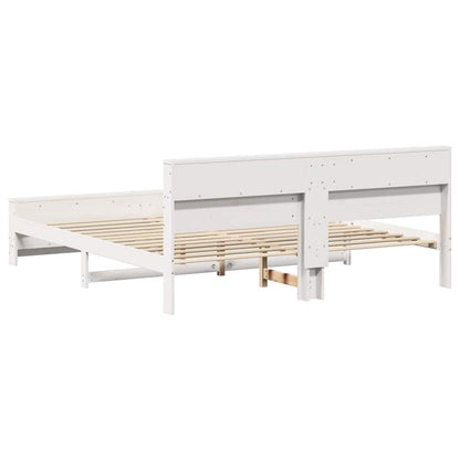Struttura del letto Bianco 200 x 200 cm Legno di pino massello - homemem39