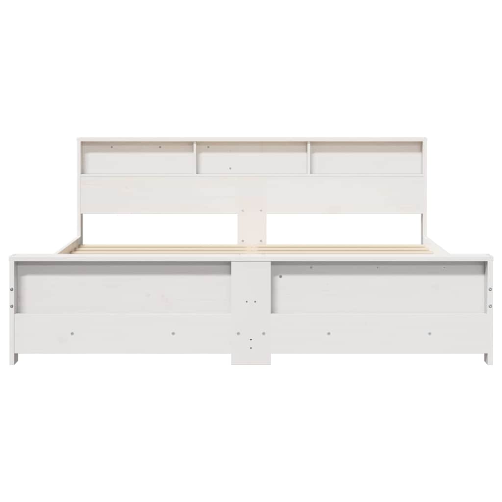 Struttura del letto Bianco 200 x 200 cm Legno di pino massello - homemem39