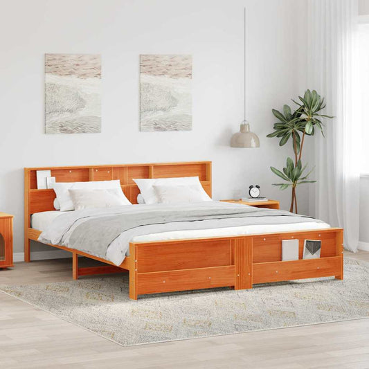Struttura del letto con testiera Cera marrone 200 x 200 cm