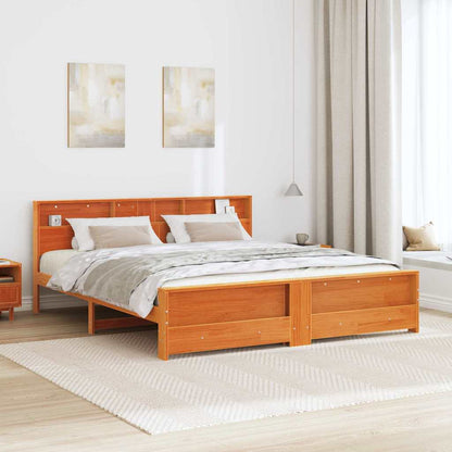 Struttura del letto con testiera Cera marrone 200 x 200 cm