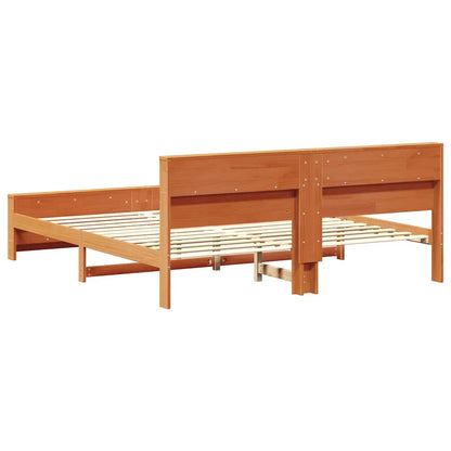 Struttura del letto con testiera Cera marrone 200 x 200 cm
