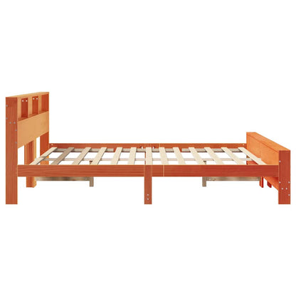 Struttura del letto con testiera Cera marrone 200 x 200 cm
