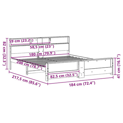 Struttura del letto Bianco 180 x 200 cm Legno di pino massello - homemem39