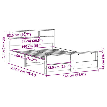 Struttura del letto con testiera Cera marrone 160 x 200 cm - homemem39
