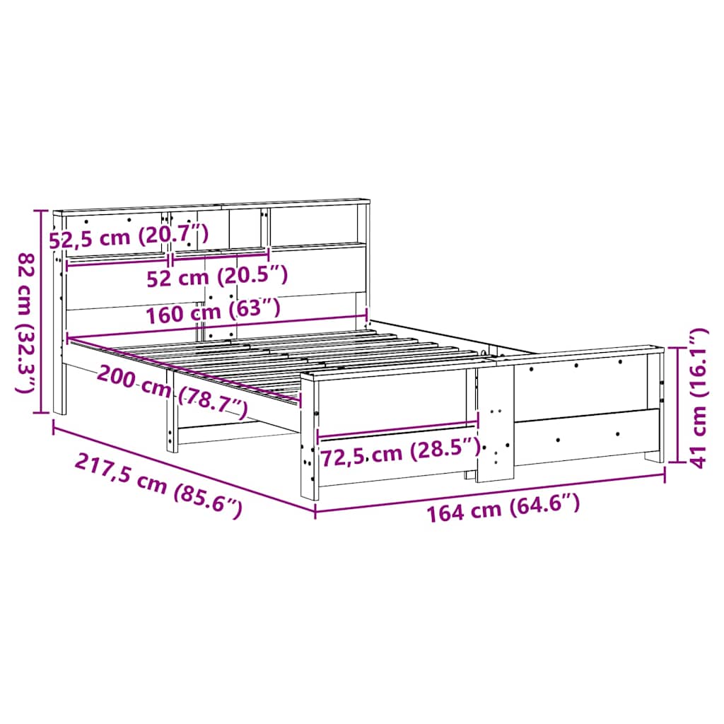 Struttura del letto con testiera Marrone cerato 160 x 200 cm | homemem39