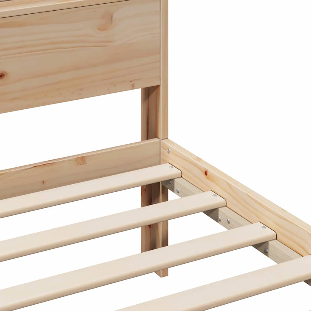 Struttura del letto Marrone 140 x 200 cm Legno di pino massello