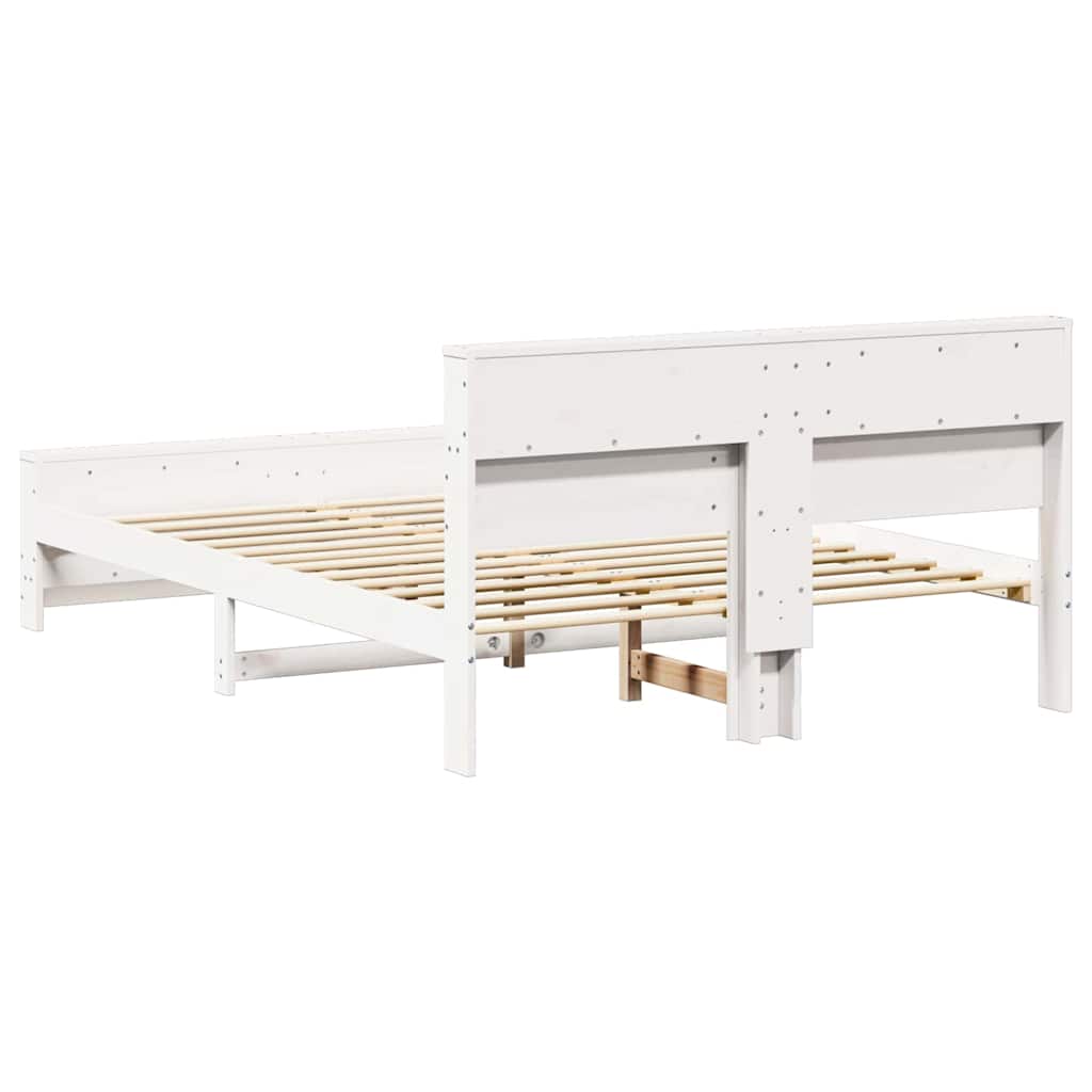 Struttura del letto Bianco 140 x 200 cm Legno di pino massello - homemem39