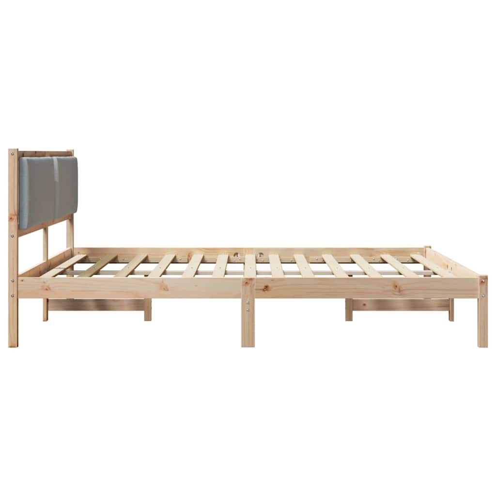 Struttura del letto Grigio chiaro 200 x 200 cm Pino massello | homemem39