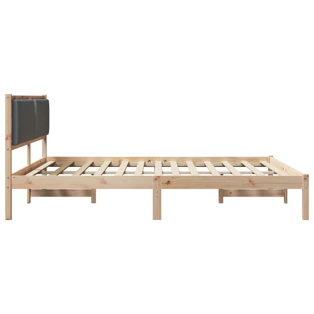 Struttura del letto Grigio scuro 200 x 200 cm Pino massello | homemem39