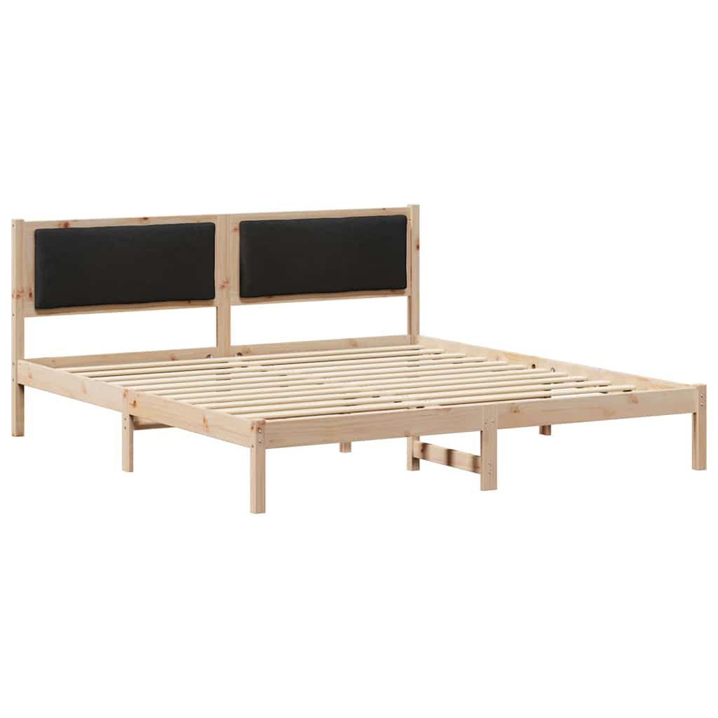 Struttura del letto Nero 200 x 200 cm Pino massello | homemem39