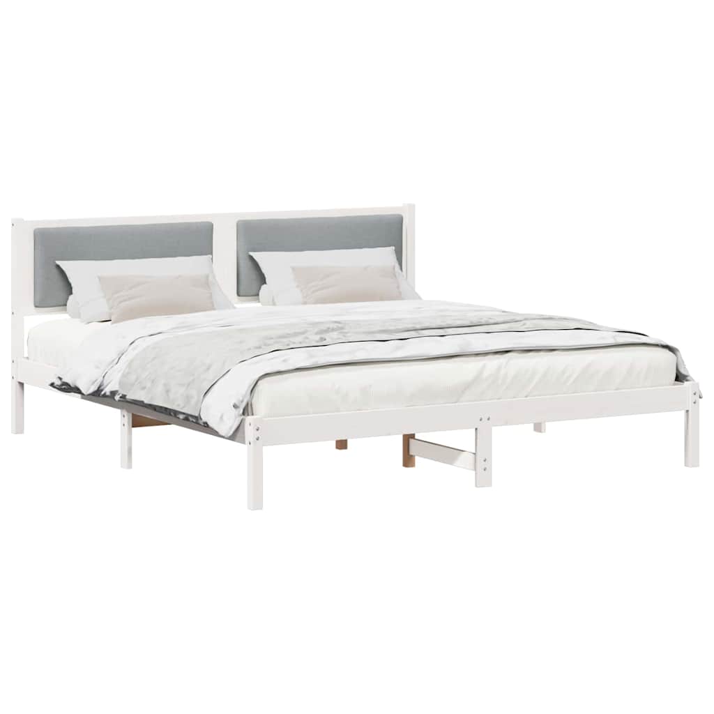 Struttura del letto Grigio chiaro 200 x 200 cm Pino massello | homemem39