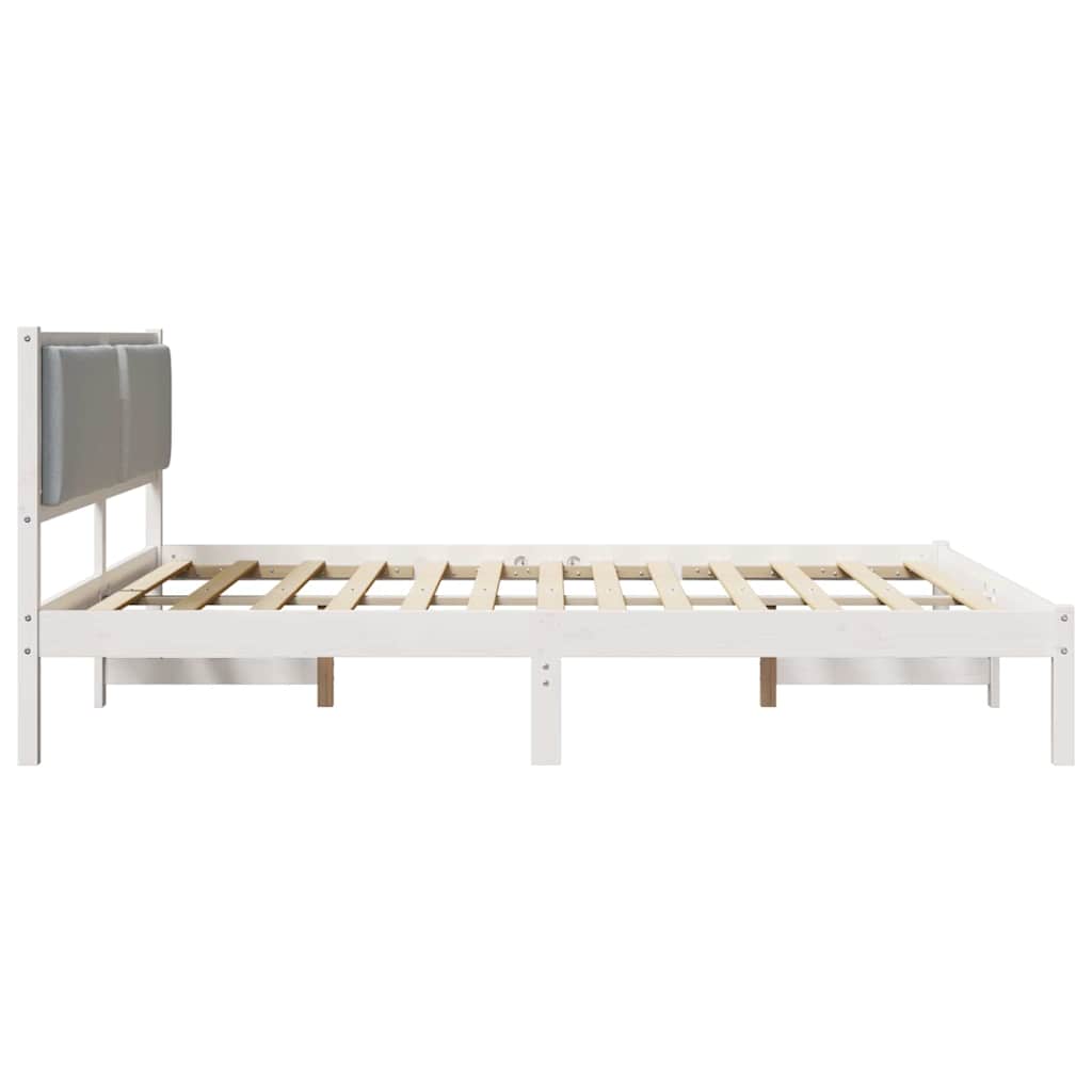 Struttura del letto Grigio chiaro 200 x 200 cm Pino massello | homemem39