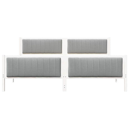 Struttura del Letto Bianco e grigio chiaro 200 x 200 cm