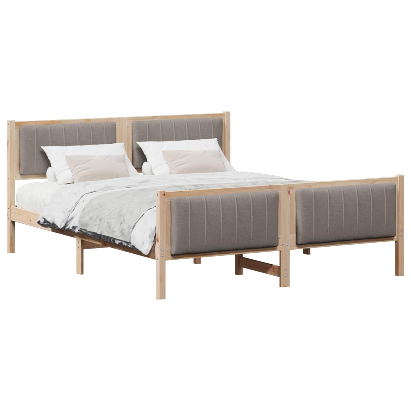 Struttura del Letto con testiera Marrone e taupe 160 x 200 cm | homemem39