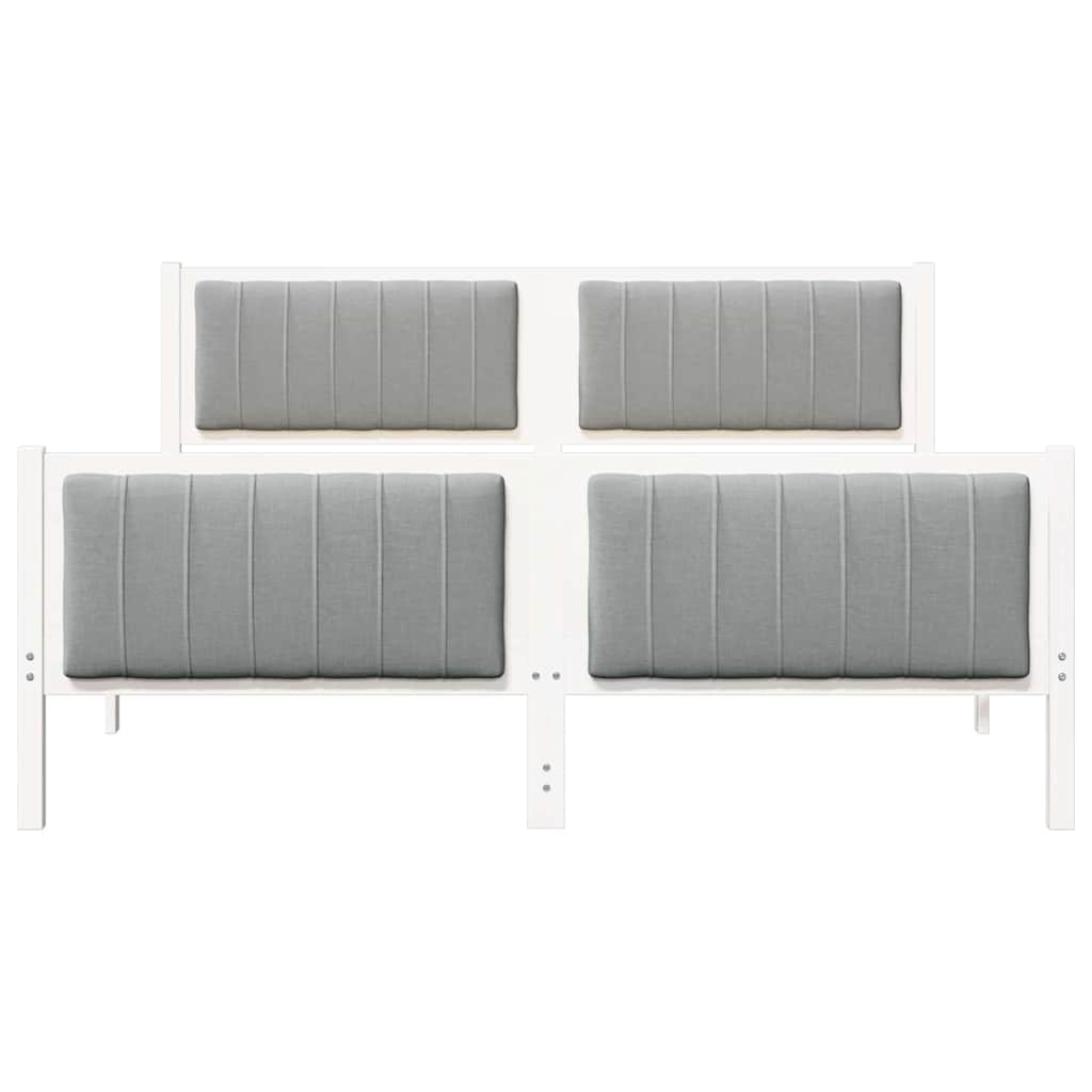 Struttura del Letto Bianco e grigio chiaro 160 x 200 cm