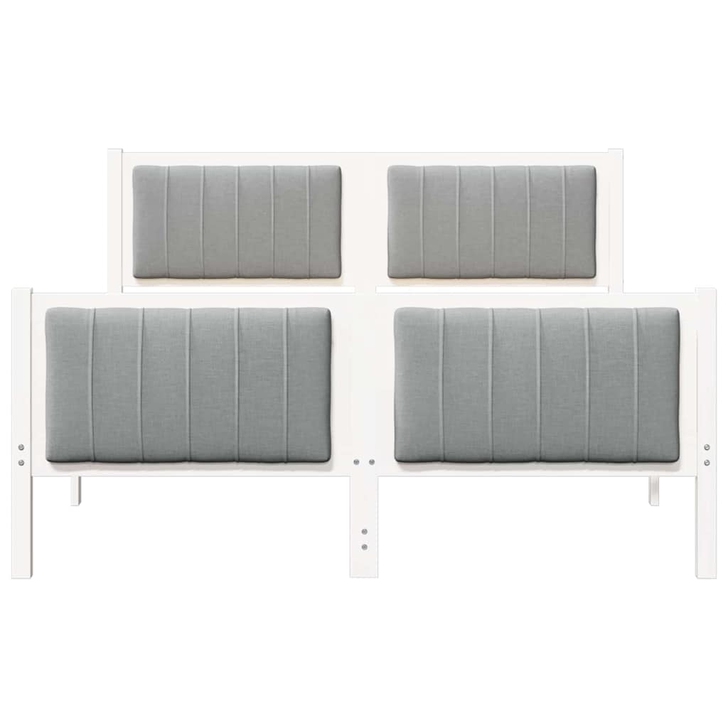 Struttura del Letto Bianco e grigio chiaro 140 x 190 cm