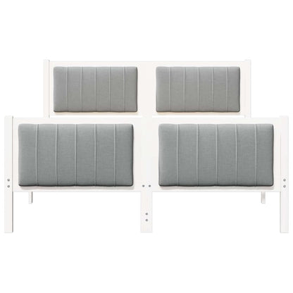 Struttura del Letto Bianco e grigio chiaro 140 x 190 cm