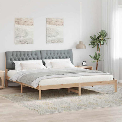 Letto con Testiera Rivestita con testiera Marrone 200 x 200 cm