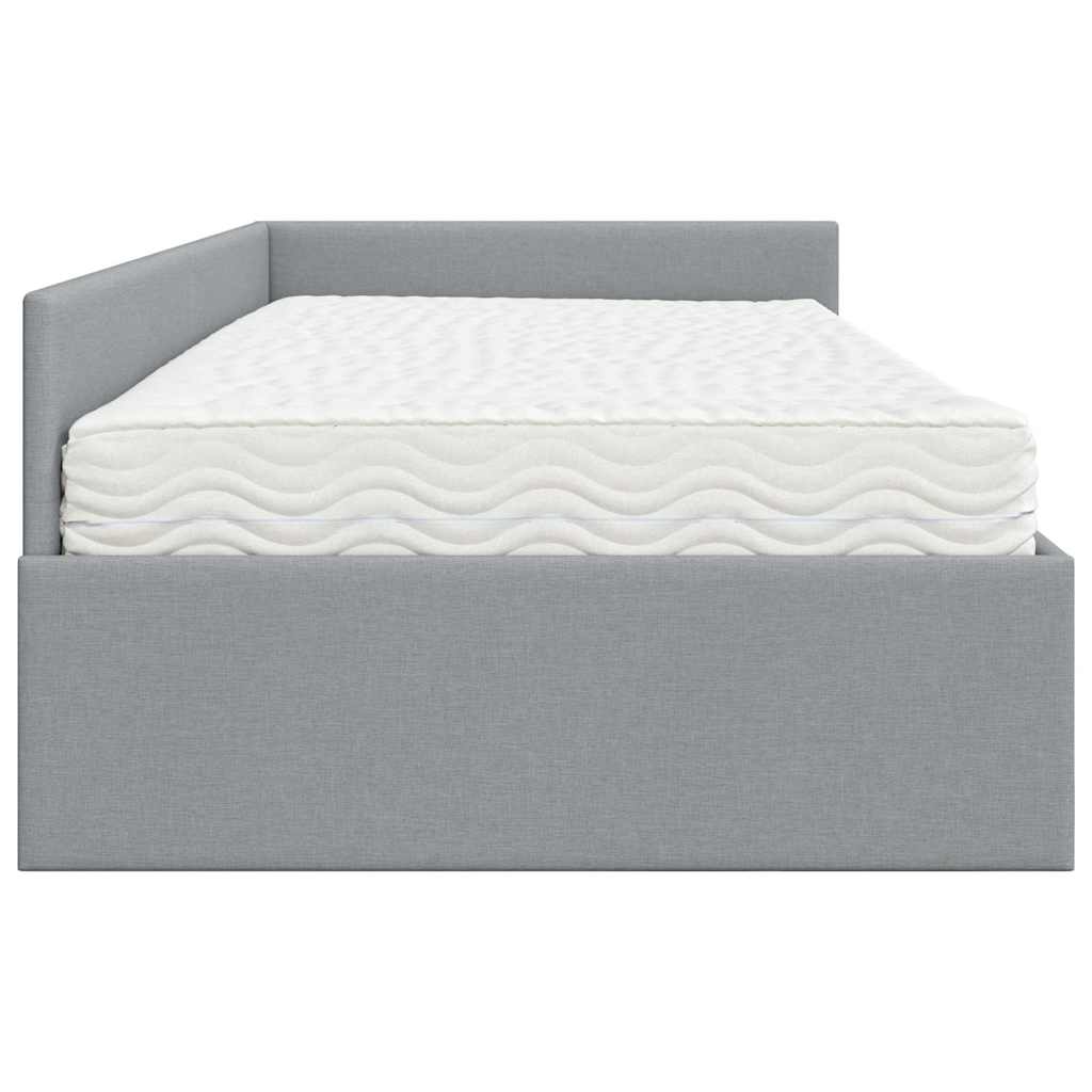 Struttura Letto Angolare con Materasso 2 pcs Grigio chiaro | homemem39
