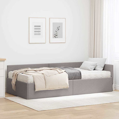 Struttura Letto Angolare con Materasso 2 pcs Talpa Tessuto