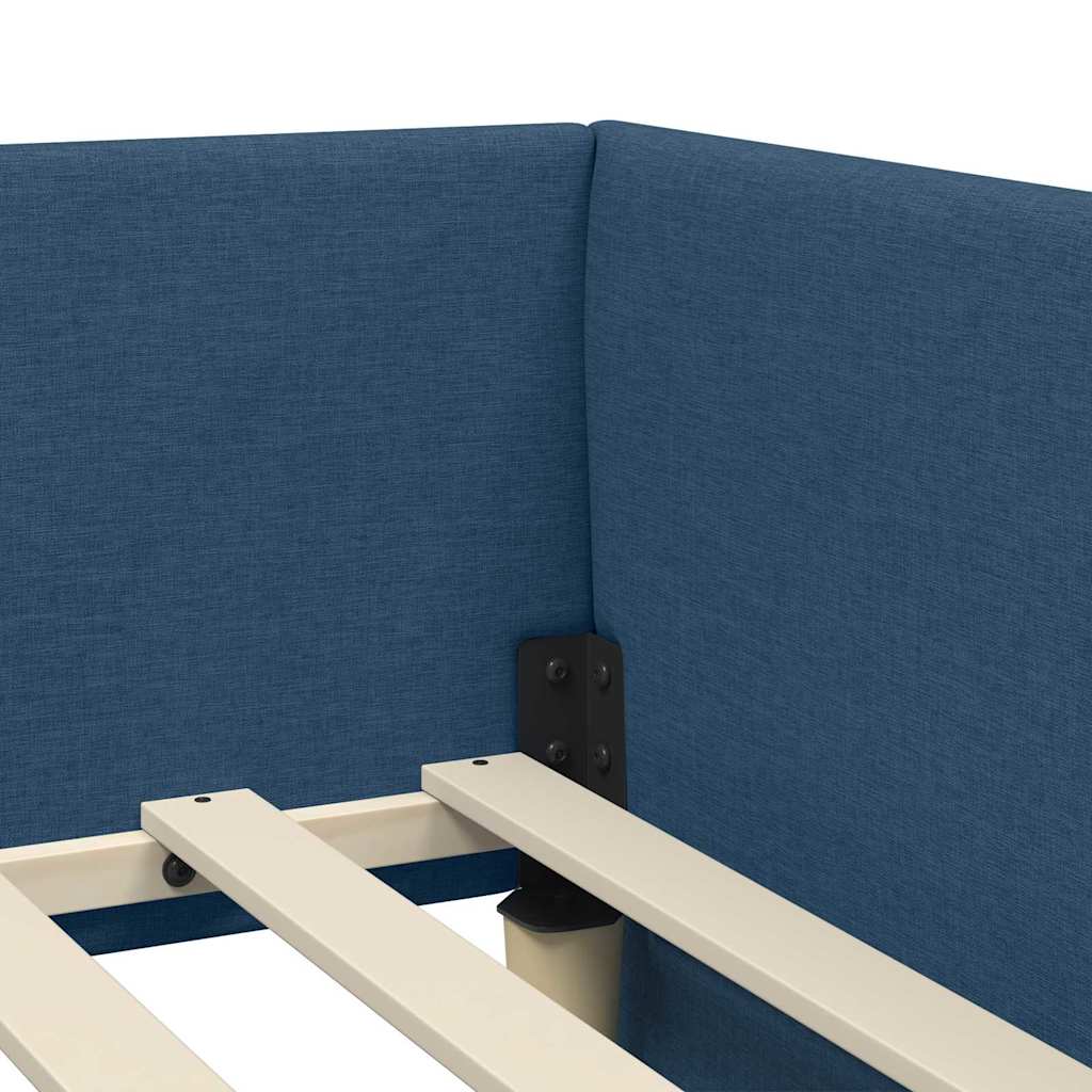 Struttura Letto Angolare con Materasso Altro 2 pcs Blu Tessuto | homemem39