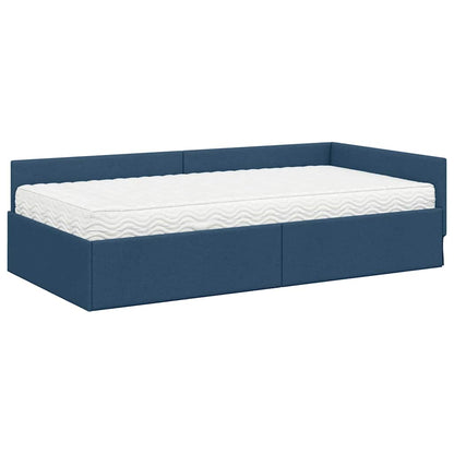 Struttura Letto Angolare con Materasso Altro 2 pcs Blu Tessuto