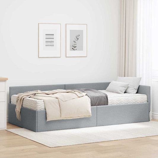 Struttura Letto Angolare con Materasso 2 pcs Grigio chiaro | homemem39