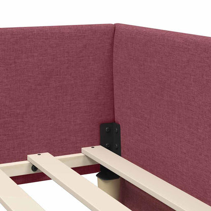 Struttura Letto Angolare con Materasso 2 pcs Rosso Tessuto | homemem39