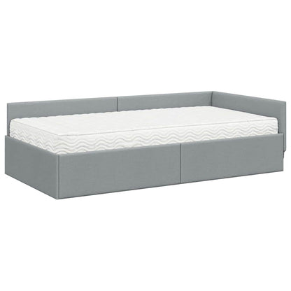 Struttura Letto Angolare con Materasso 2 pcs Grigio chiaro