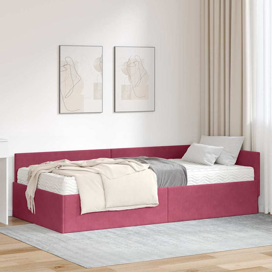 Struttura Letto Angolare con Materasso 2 pcs Verde Velluto | homemem39
