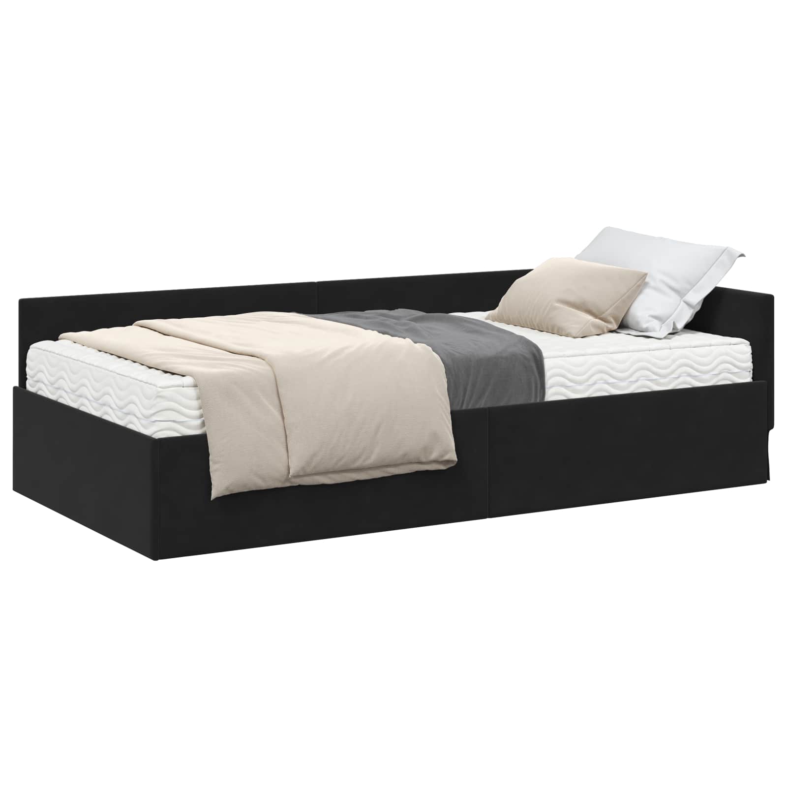 Struttura Letto Angolare con Materasso 2 pcs Grigio Velluto | homemem39