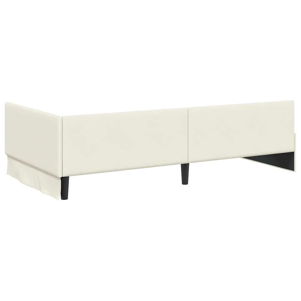 Struttura Letto Angolare con Materasso 2 pcs Crema Velluto | homemem39