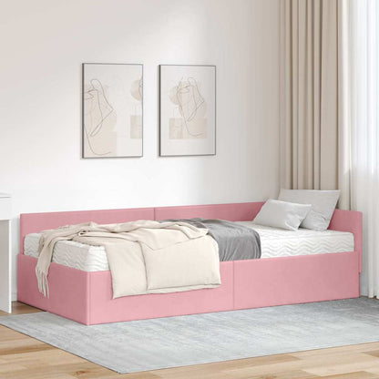 Struttura Letto Angolare con Materasso 2 pcs Grigio Velluto | homemem39